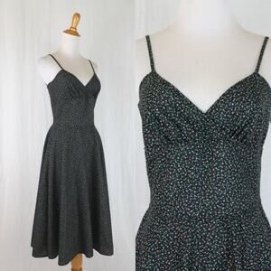 Vintage Betsey Johnson Floral A-Line Spaghetti Strap Dress Ultra Rare Whimsigoth